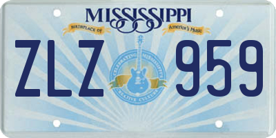 MS license plate ZLZ959