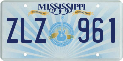 MS license plate ZLZ961