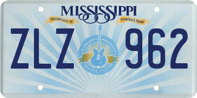MS license plate ZLZ962