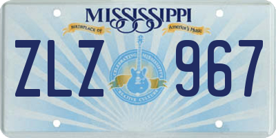 MS license plate ZLZ967