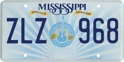 MS license plate ZLZ968