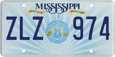MS license plate ZLZ974