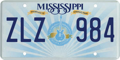 MS license plate ZLZ984