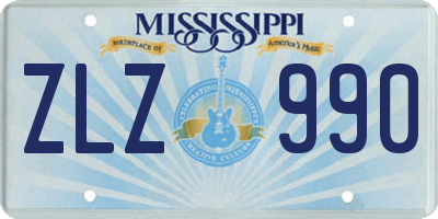 MS license plate ZLZ990