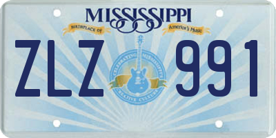 MS license plate ZLZ991