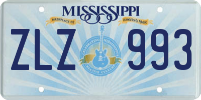MS license plate ZLZ993