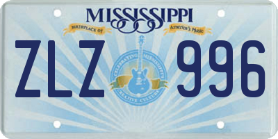 MS license plate ZLZ996