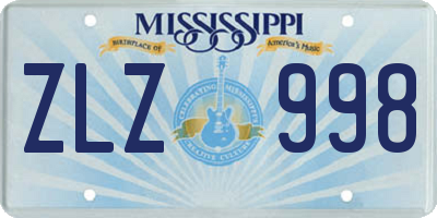 MS license plate ZLZ998