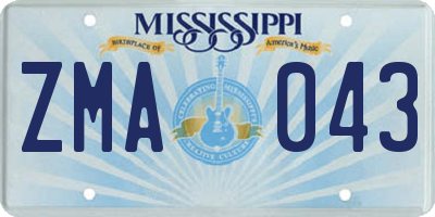 MS license plate ZMA043