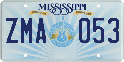 MS license plate ZMA053