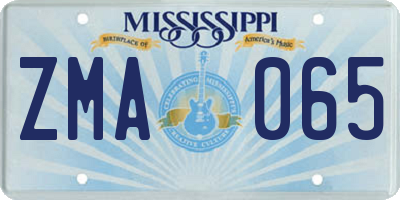 MS license plate ZMA065
