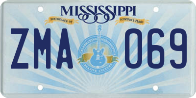 MS license plate ZMA069