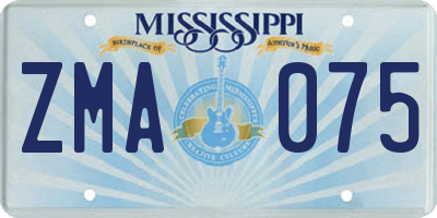 MS license plate ZMA075