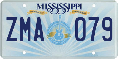 MS license plate ZMA079