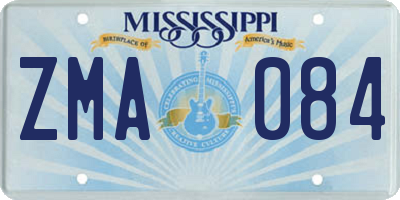 MS license plate ZMA084