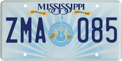 MS license plate ZMA085