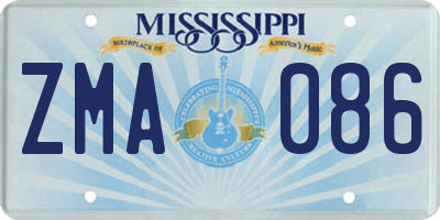 MS license plate ZMA086
