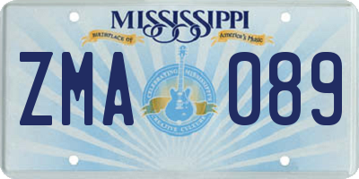 MS license plate ZMA089