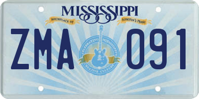 MS license plate ZMA091