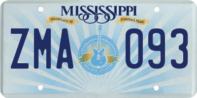 MS license plate ZMA093