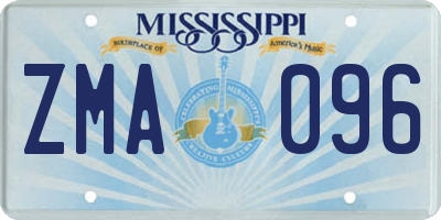 MS license plate ZMA096