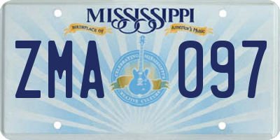 MS license plate ZMA097