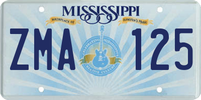 MS license plate ZMA125