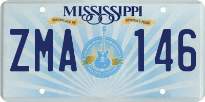 MS license plate ZMA146