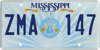 MS license plate ZMA147