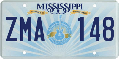 MS license plate ZMA148