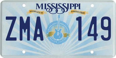 MS license plate ZMA149