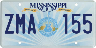 MS license plate ZMA155