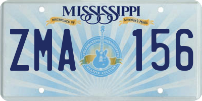 MS license plate ZMA156