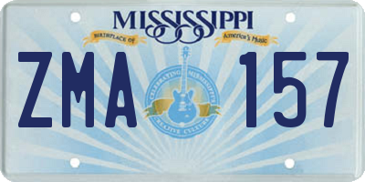 MS license plate ZMA157