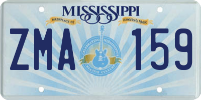 MS license plate ZMA159