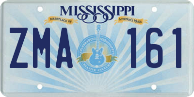 MS license plate ZMA161