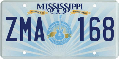 MS license plate ZMA168