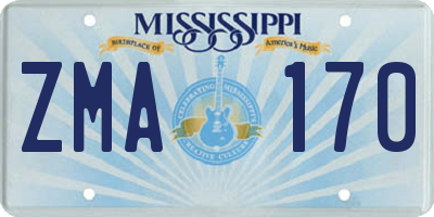 MS license plate ZMA170