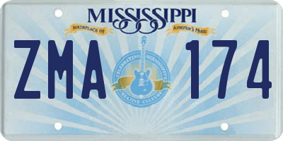 MS license plate ZMA174