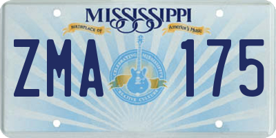 MS license plate ZMA175