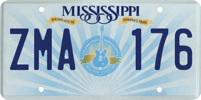 MS license plate ZMA176