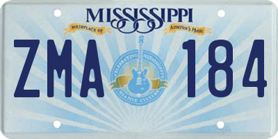 MS license plate ZMA184