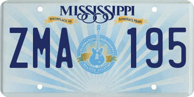MS license plate ZMA195