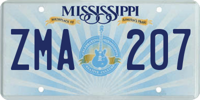 MS license plate ZMA207