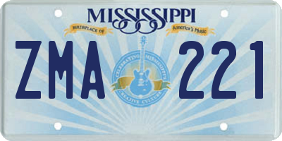 MS license plate ZMA221