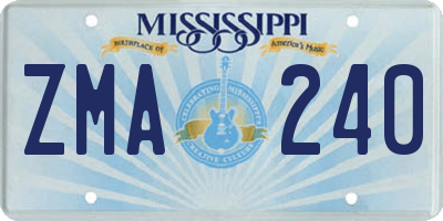 MS license plate ZMA240
