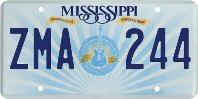 MS license plate ZMA244