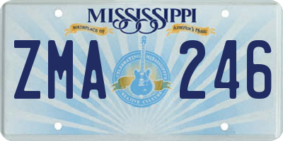 MS license plate ZMA246