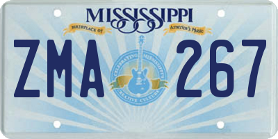 MS license plate ZMA267