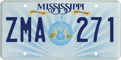 MS license plate ZMA271